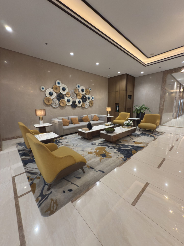 Hotel-type lobby lounge of Park McKinley West condo in Taguig